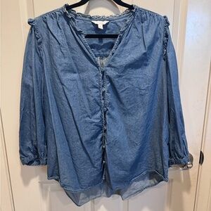 Lauren Conrad blue blouse size XL